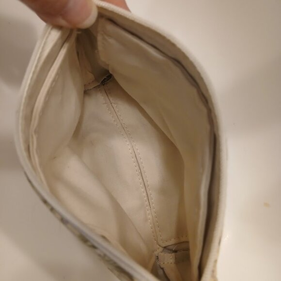 New Zippy Make-Up Cosmetics Toiletries Mini Travel Bag Ivory Lavender Floral - Picture 4 of 7